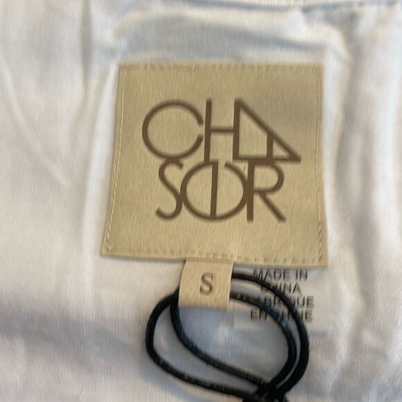 Chaser Ruffle Cold Shoulder Top White Cotton Knit Bell Long Sleeve S - Picture 3 of 6